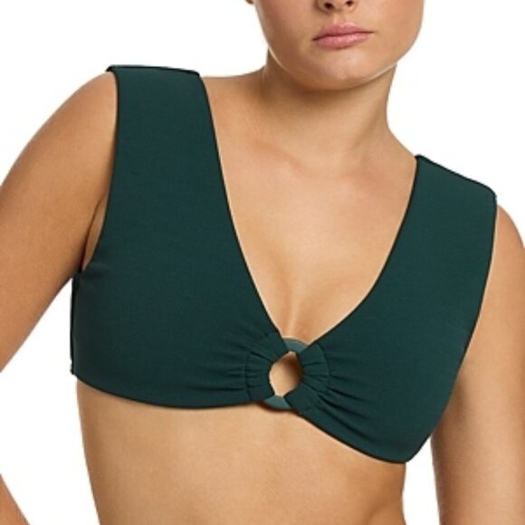 JETS Wide Strap O-Ring Swim Bikini Top Size 10 US / 14 AUS Green - Picture 1 of 3